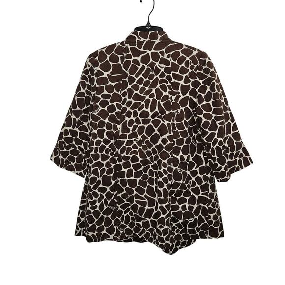 LILLY PULITZER Animal Print Giraffe Brown Coat Womens 3/4 Sleeve Size 2 - Picture 3 of 7